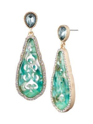 Lonna & Lilly Goldtone Pave Cutout Double Drop Earrings