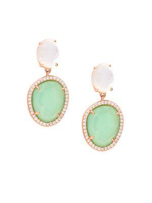 Nadri Isola Mother-of-pearl, Crystal And Silver Dangling Earrings