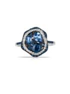 Marco Moore 14k White Gold, Diamond And Sapphire Ring