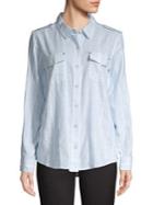 Karl Lagerfeld Paris Morning Sky Button Front Blouse