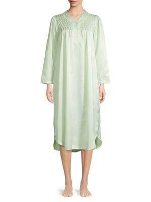 Miss Elaine Smocked Long-sleeve Long Gown