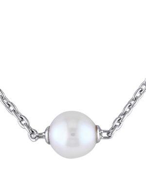Sonatina Sterling Silver & 9-9.5mm White Round Pearl Necklace