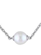 Sonatina Sterling Silver & 9-9.5mm White Round Pearl Necklace
