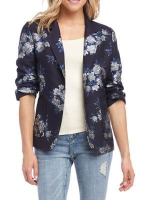 Karen Kane Floral Jacquard Blazer
