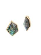 Robert Lee Morris Collection It's A Bunch Of Abalone Geometric Abalone Stone Clip-on Earrings