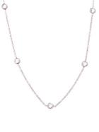 Lord & Taylor 925 Sterling Silver & Crystal Station Chain Necklace