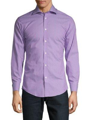 Black Brown Gingham-print Shirt