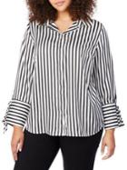 Rebel Wilson X Angels Plus Striped Tie-cuff Shirt