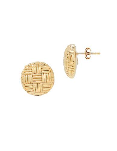 Lord & Taylor 14k Yellow Gold Woven Round Stud Earrings