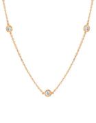Crislu Rose Gold Update Crystal Dby Necklace, 16 In