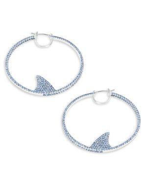 Kate Spade New York Embellished Shark Fin Hoop Earrings