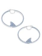 Kate Spade New York Embellished Shark Fin Hoop Earrings