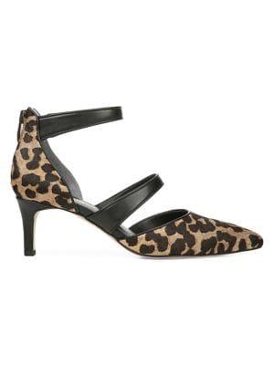 Franco Sarto Davey Leopard-print Calf-hair Pumps