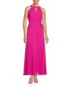 Belle By Badgley Mischka Stone-accented Maxi Dress