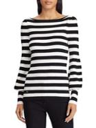 Lauren Ralph Lauren Slim-fit Striped Puff-sleeve Sweater
