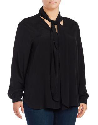 Lord & Taylor Plus Blouse With Scarf