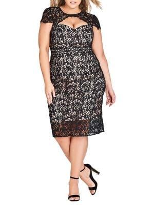 City Chic Plus Pretty Lace Sheath Dress
