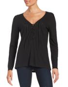 Design Lab Lord & Taylor Lace-up Top