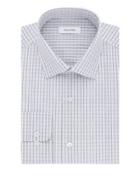 Calvin Klein Grid-print Cotton Dress Shirt