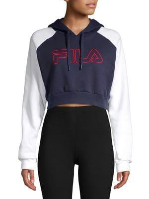 Fila Logo Fleece Cropped Hoodie