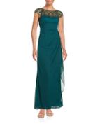 Xscape Petite Embellished Mock Wrap Gown