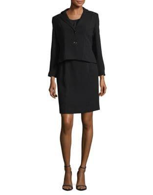 Tahari Arthur S. Levine Peplum Crepe Jacket And Skirt Suit