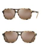 Maui Jim 57mm Little Maks Matte Tokyo Tortoise Polarized Rectangular Sunglasses