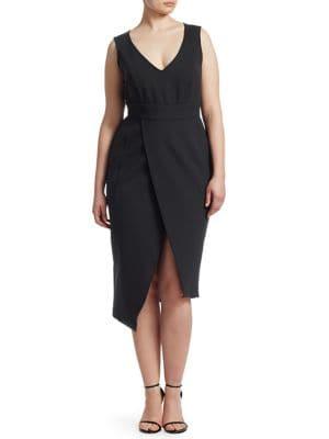 Ashley Graham X Marina Rinaldi Jersey Sleeveless Wrap Dress