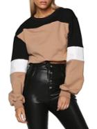 Tiger Mist Marie Colorblock Cropped Sweater