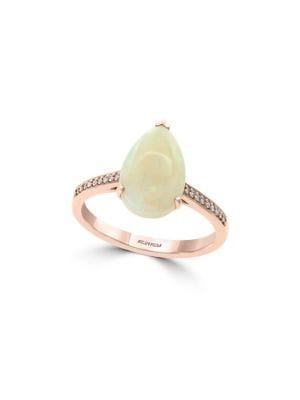 Effy 14k Rose Gold, Opal & Diamond Ring