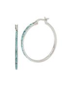 Kenneth Cole New York Aqua Chain Crystal Medium Hoop Earrings 1.2
