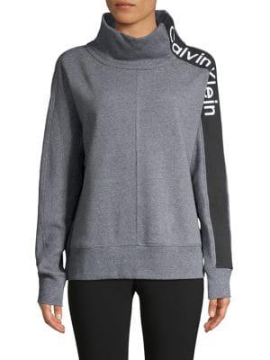 Calvin Klein Performance Cowlneck Dolman Stripe Sweatshirt