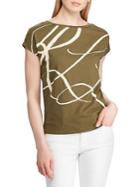 Lauren Ralph Lauren Logo Printed Cotton Blend Top