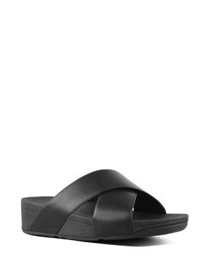 Fitflop Lulu Tm Crisscross Leather Slides