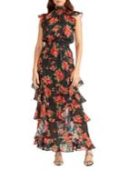 Rachel Rachel Roy Floral Sheer Ruffled Smocked Dress