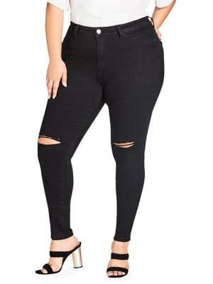 City Chic Plus The Simple Knee Skinny Jeans