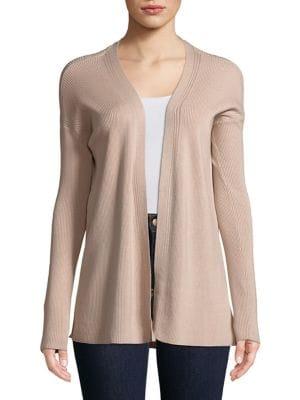 Ellen Tracy Directional-stitch Open Cardigan