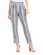 Two By Vince Camuto Linen Striped Ankle Pants