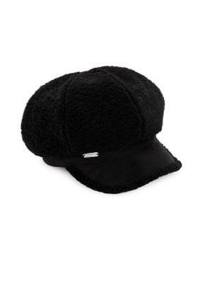 Steve Madden Faux Sherpa & Faux Suede Baker Hat