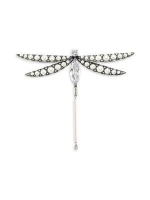 Kate Spade New York Imitation Pearl & Cubic Zirconia Dragonfly Brooch