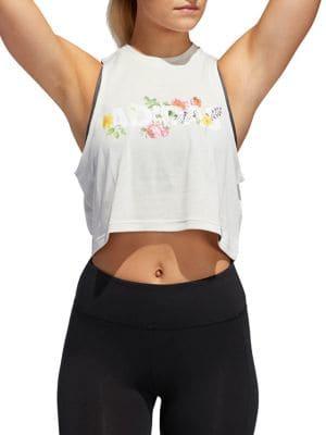 Adidas Floral Cropped Tank Top