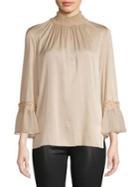 Kobi Halperin Smocked Flounce Blouse
