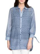 Nic+zoe Mosaic Lace Eyelet Button-down Shirt