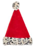 Kurt S. Adler Leopard-print Faux Fur-trim Santa Hat