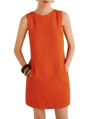 Mango Sleeveless Tweed Dress