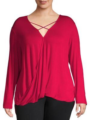 Design Lab Plus Cross Front Blouse