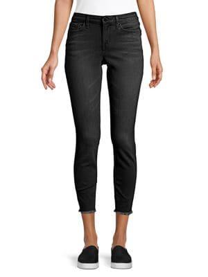 William Rast Fringe-hem Skinny Ankle Jeans