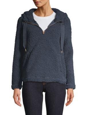 Cupio Faux-shearling Quarter-zip Hoodie