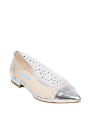 Betsey Johnson Blue Gracy Mesh Lucite Flats