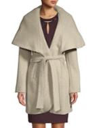 T Tahari Marla Self-tie Woven Wool-blend Coat